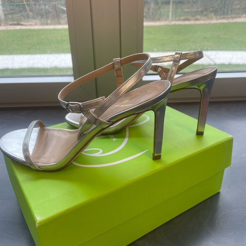 Sam Edelman Silver Strappy Heels - Picture 3 of 8